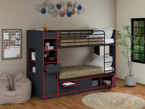 Anthracite storage bunk beds - anthracite,