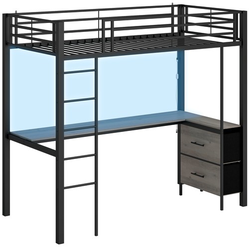 Homcom metal bunk - metal,