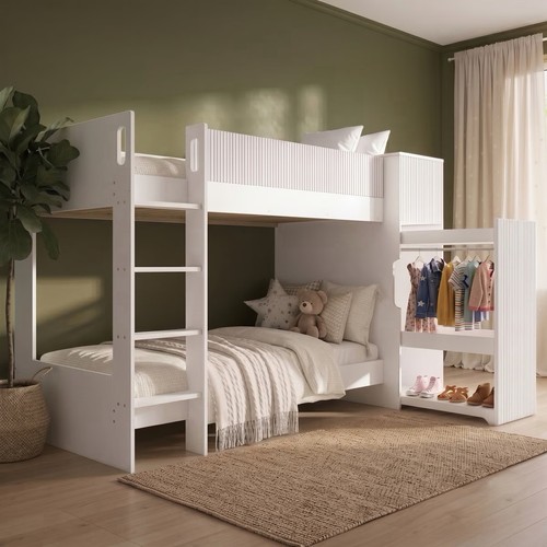 Kids bunk bed white with - bed,