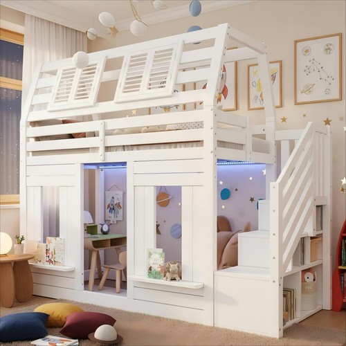 3ft wooden house bunk bed - house,