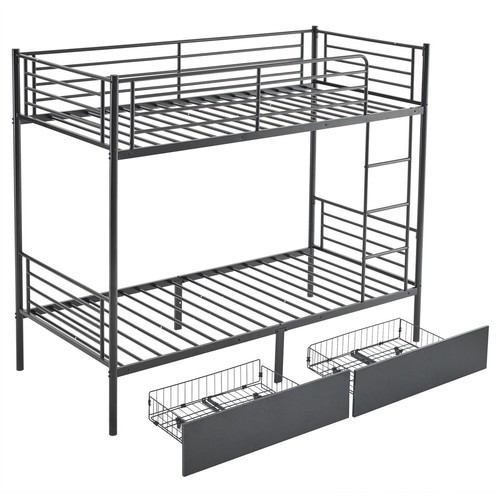Black twin bunk bed frame - twin,