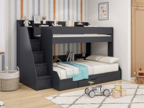 Triple bunk bed with shelves - with,