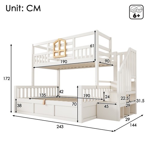 Bunk beds for kids staircase - beds,