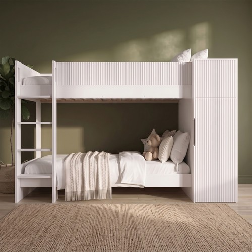 White ribbed bunk - white, with