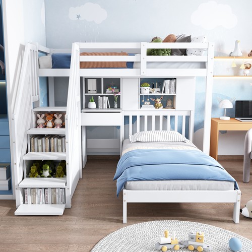 3ft kids wooden twin bunk - wooden,