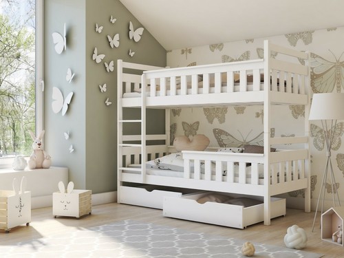 Children wooden pine bunk - pine, bed
