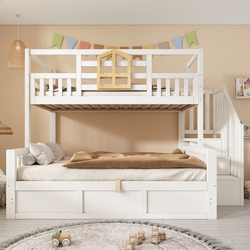 Wooden double kids bunk bed - double,