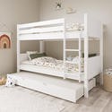 White wooden bunk bed - white, with