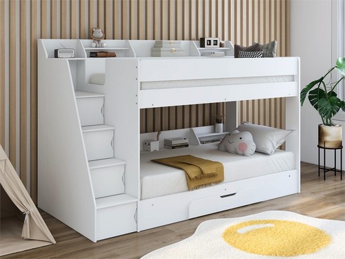 Staircase single bunk bed with - bunk,