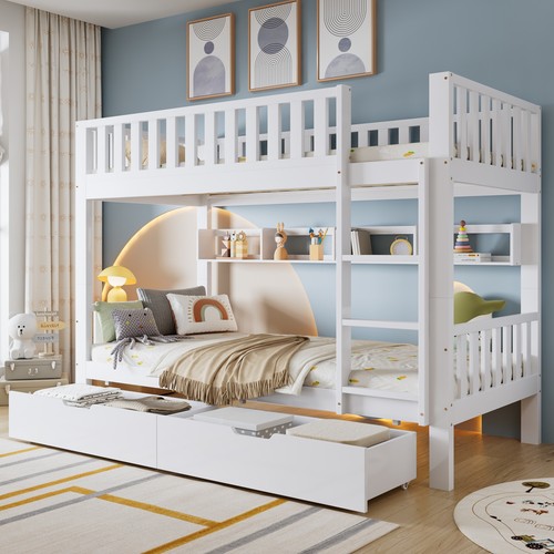 Bunk bed with ladder - bed, ladder,