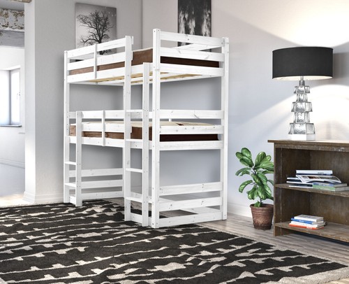 Storage pine bunk bed - bed,, solid